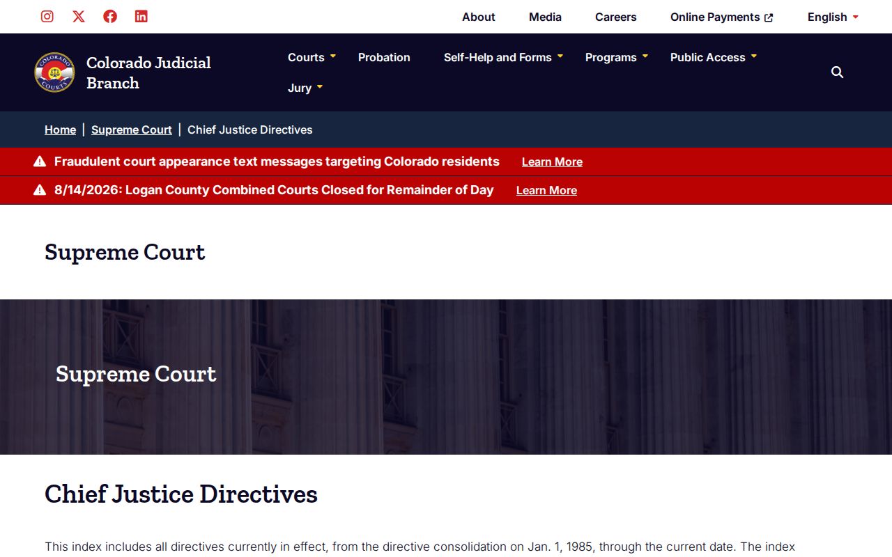 Mesa County court docket access directives