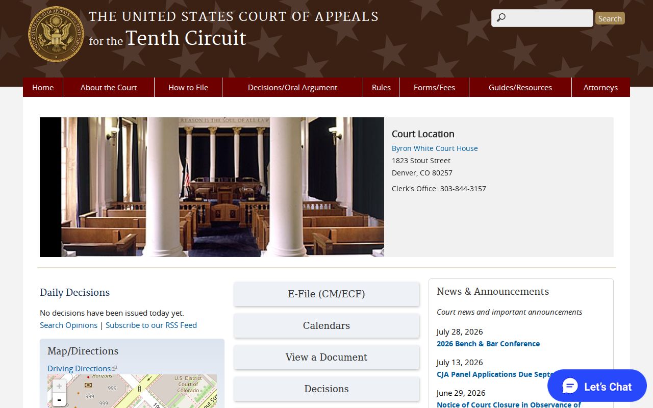 Tenth Circuit boundary for Palisade municipal court records